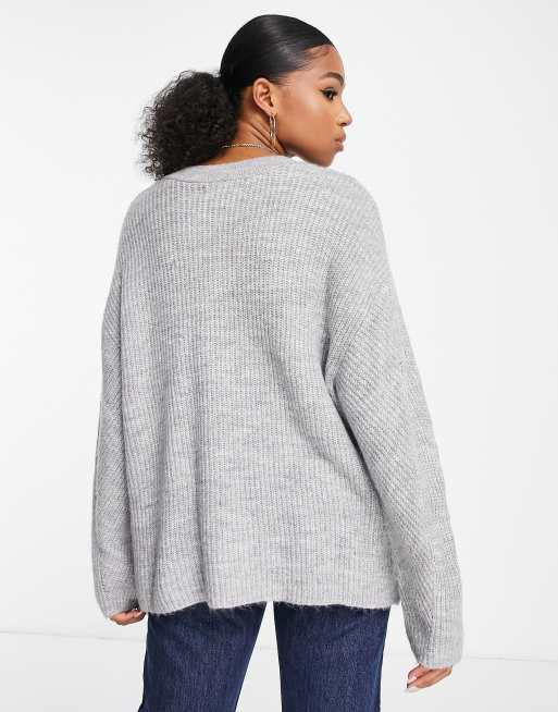 Grey oversized shop knitted jumper