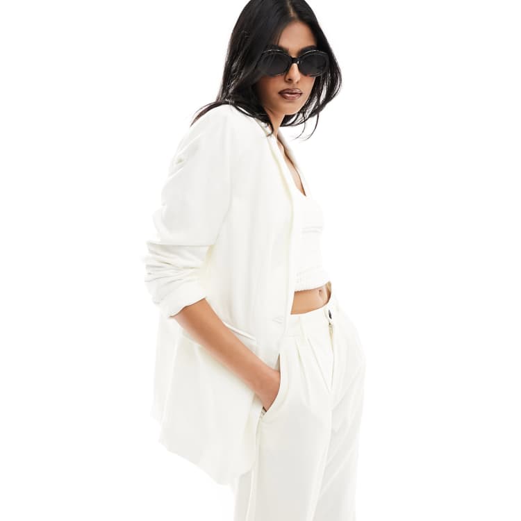 White hot sale linen blazer