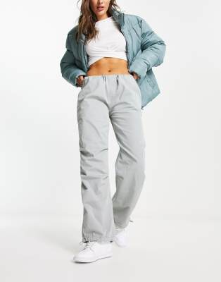 Stradivarius oversized poplin pant in slate blue