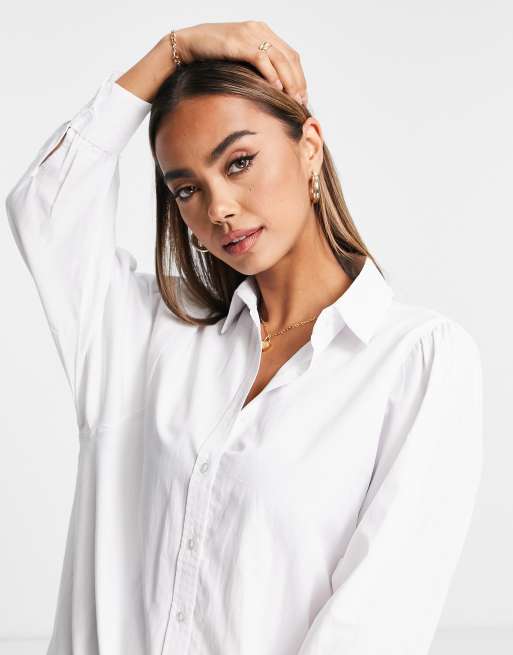 Stradivarius white shirt dress clearance