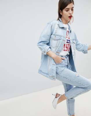 oversized ripped denim jacket