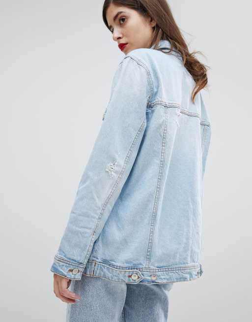 Stradivarius oversized denim on sale jacket