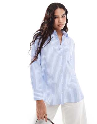 oversized shirt in blue stripe