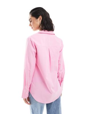 Stradivarius Oversized Shirt In Pink