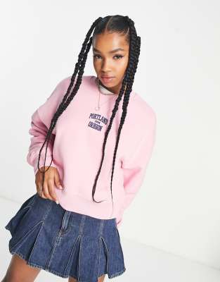 Stradivarius oversized slouchy sweatshirt in pink