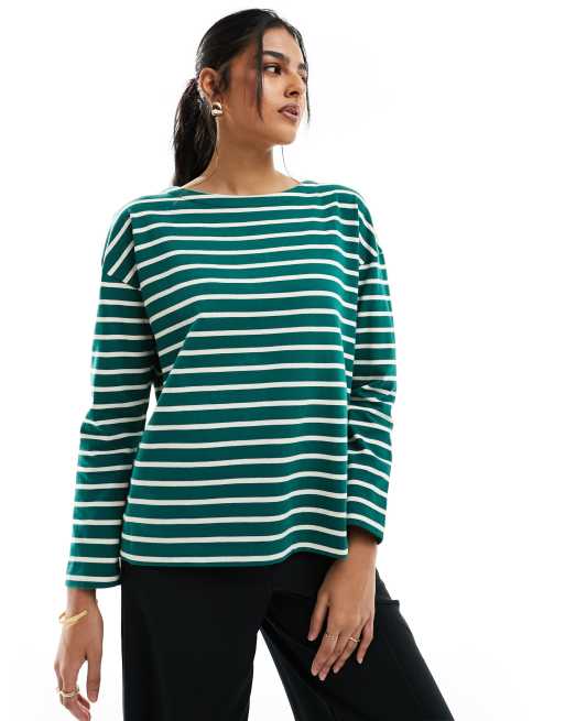 Women's oversized hotsell striped t shirt