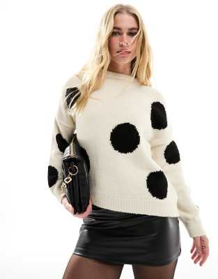 Stradivarius oversized sweater in spot print 