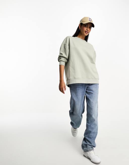 Stradivarius oversized sweatshirt in khaki | ASOS