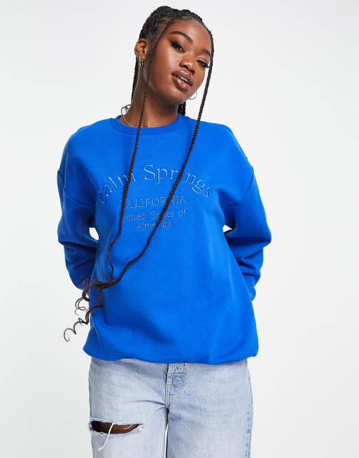 Oversized blue clearance sweatshirt