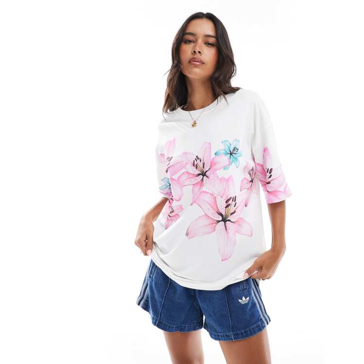 Stradivarius oversized t-shirt in flower print | ASOS