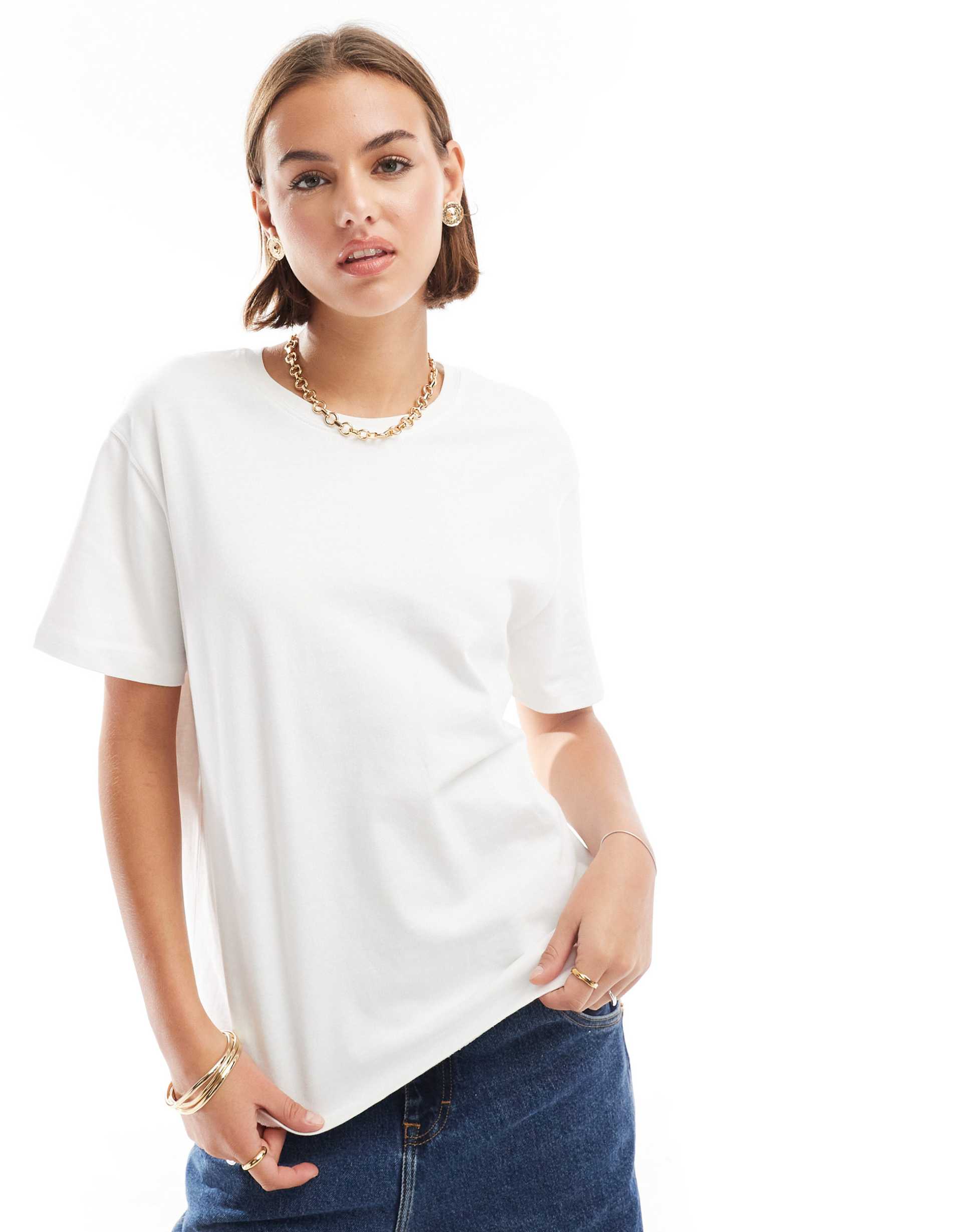 stradivarius oversized t-shirt in white