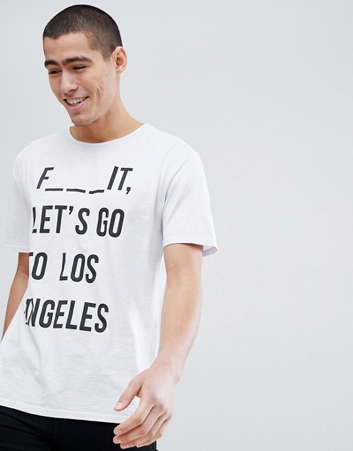 Stradivarius Oversized T-Shirt With Let's Go To Los Angeles Slogan In ...