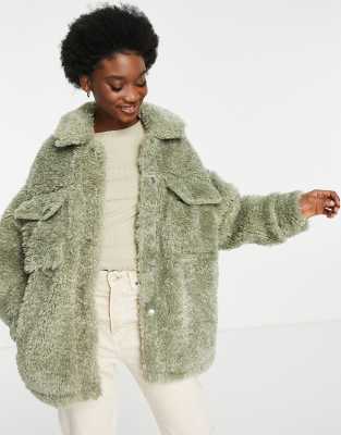 green long teddy coat