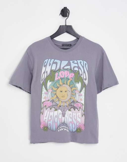 Stradivarius oversized tee in tarot print 