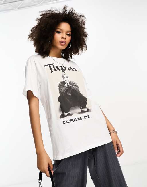 ASOS DESIGN unisex license oversized sweatshirt with Tupac prints in black