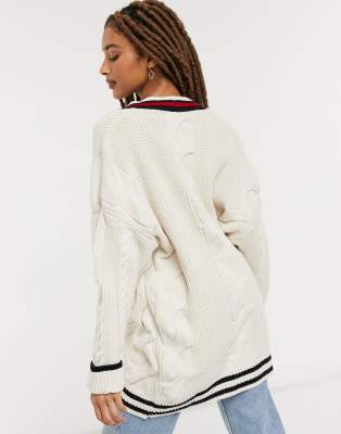 oversized varsity cardigan