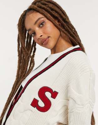 oversized varsity cardigan
