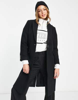 Stradivarius oversized wool blazer coat in black  - ASOS Price Checker