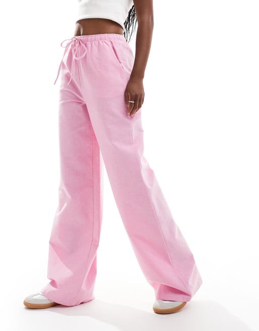 Baby pink wide leg trousers best sale