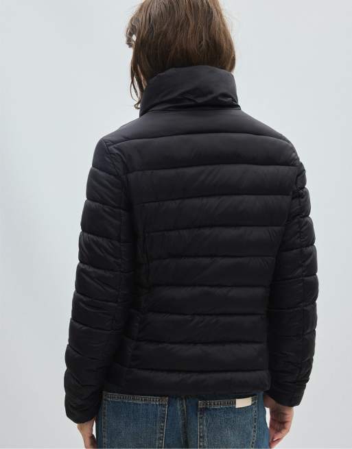 Stradivarius Padded biker jacket in black, 3 of 7