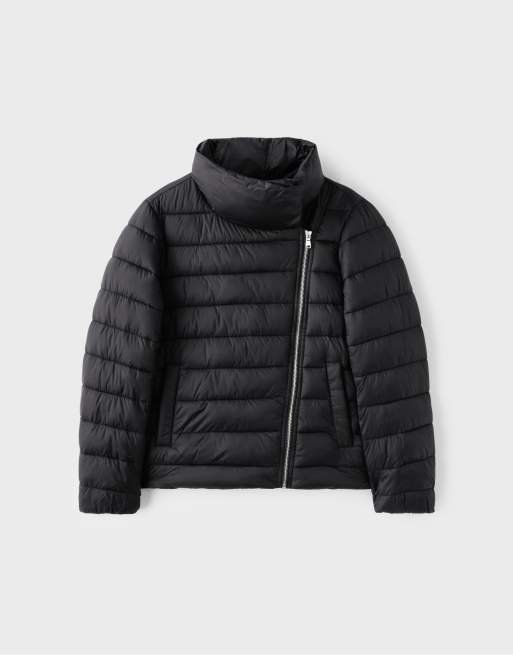 Stradivarius Padded biker jacket in black, 6 of 7