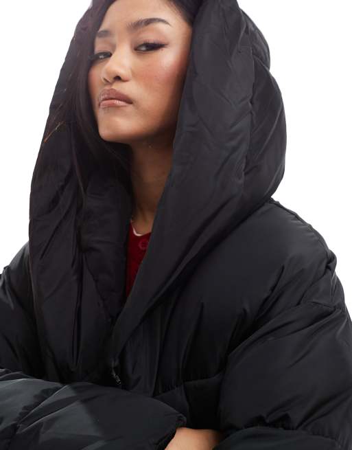 Womens black padded hot sale jacket with hood