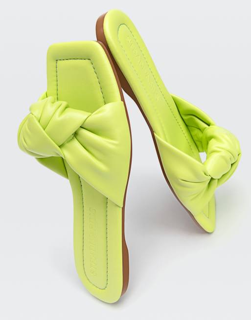 Lime green store flat sandals