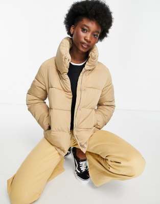 beige puffer jacket