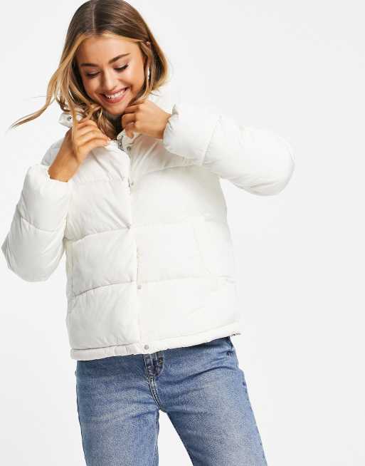 Stradivarius padded puffer jacket in ecru ASOS