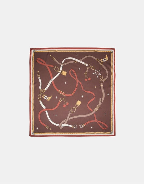 Stradivarius Padlock scarf in brown