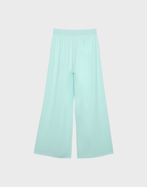 Stradivarius – Palazzo-Jogginghose in Pastellgrün mit elastischem Bund, 7 von 7