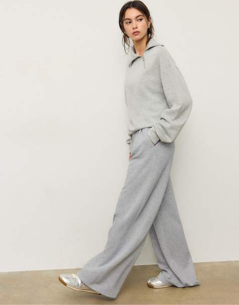 Stradivarius - Pantalon à pinces doux au toucher - Gris chiné - view 1