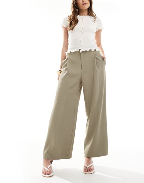 Stradivarius - Pantalon ajusté à plis - Kaki - view 1
