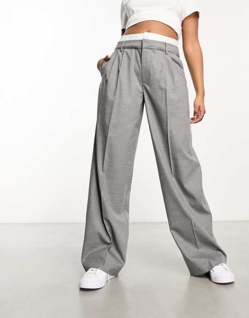 Pantalones grises online stradivarius