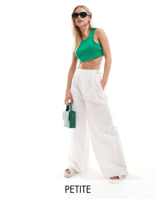 Stradivarius - Pantalon ajusté coupe ultra-ample en coton - Blanc 