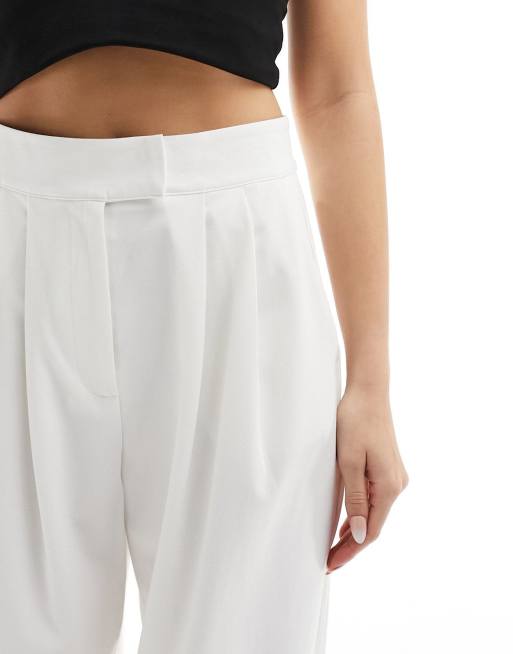 Stradivarius - Pantalon ajusté plissé à l'avant - Écru , 2 de 5