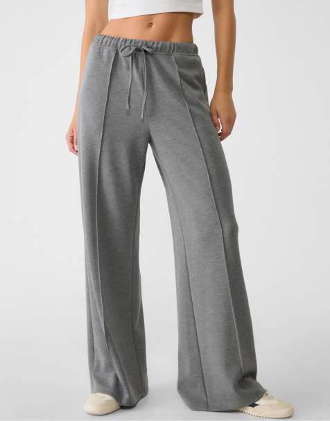 Stradivarius - Pantalon ample doux au toucher à surpiqûres - Gris foncé - view 1