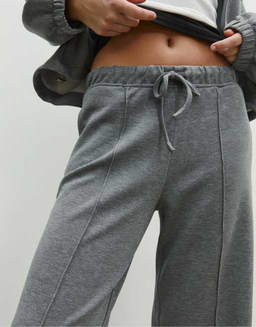 Stradivarius - Pantalon ample doux au toucher à surpiqûres - Gris foncé, 4 de 7