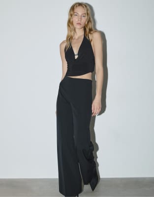 Stradivarius - Pantalon ample élégant - Noir