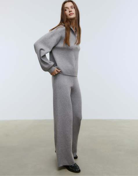 Stradivarius - Pantalon ample en maille - Gris foncé - view 1