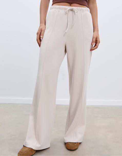 Stradivarius - Pantalon ample et doux au toucher à surpiqûres - Taupe - view 1