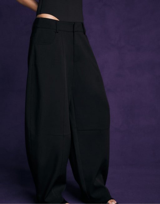 Stradivarius pantalon barrel ajusté noir, 2 de 7