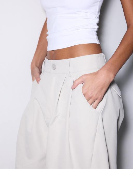 Stradivarius - Pantalon barrel habillé - Taupe, 4 de 4