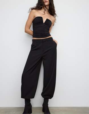 Stradivarius - Pantalon bouffant habillé - Noir