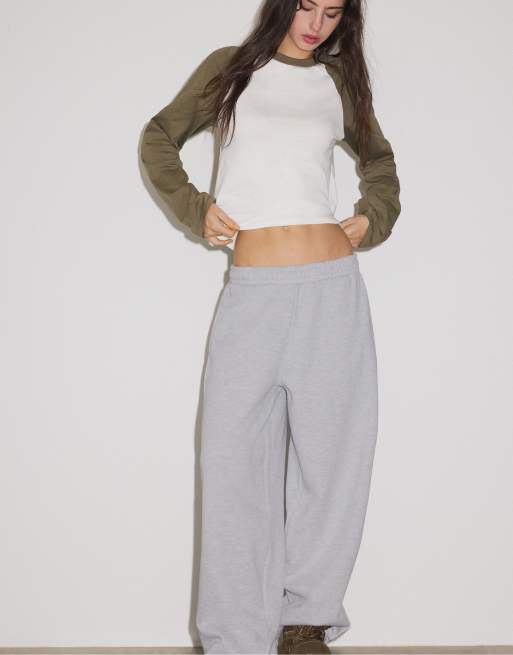 Stradivarius pantalon de jogging à cordon en gris chiné, 5 de 7