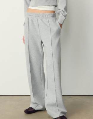 Pantalon de jogging avec détails interlock - Gris chiné S