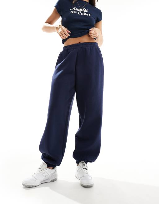 Stradivarius Pantalon de jogging coupe baggy Bleu marine ASOS