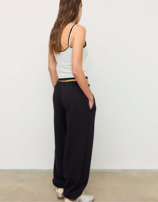 Stradivarius - Pantalon de jogging coupe boyfriend - Noir, 4 de 4