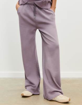 Stradivarius - Pantalon de jogging droit - Violet délavé