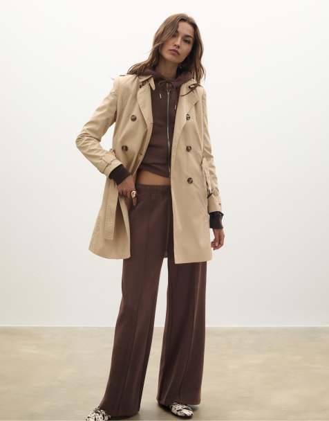 Stradivarius pantalon de jogging large effet doux avec couture avant marron - view 1